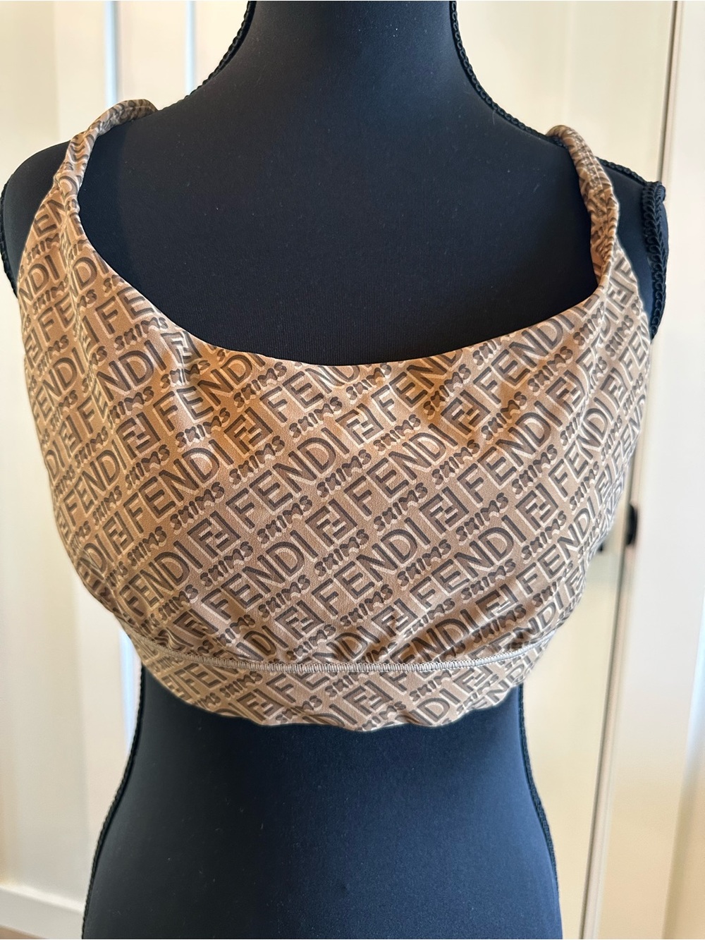 Fendi Skims Brown Monogram Cropped Tank/Bralette Top Size 2X